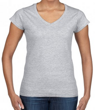 Load image into Gallery viewer, Ladies Plain V-Neck Softstyle Cotton T-Shirt