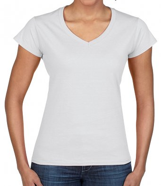 Ladies Plain V Neck Softstyle Cotton T Shirt