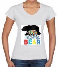 Load image into Gallery viewer, WORLD AUTISM AWARENESS DAY - Mama Bear Ladies Cotton T Shirt