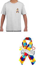 Load image into Gallery viewer, WORLD AUTISM AWARENESS DAY - Autism Ribbon Mens Cotton T Shirt