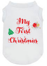 Load image into Gallery viewer, Dog Christmas Tshirt - My First Christmas