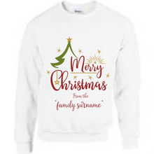 Load image into Gallery viewer, Personalised Christmas Sweatshirt/Jumper - Merry Christmas from the family name