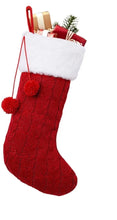 Load image into Gallery viewer, Personalised Red Knitted Christmas Stocking