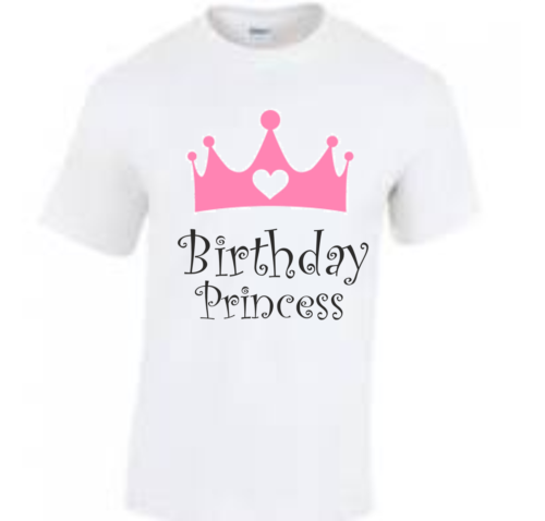 Personalised Birthday Princess Girls Cotton T-Shirt