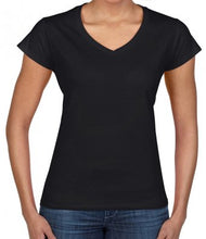 Load image into Gallery viewer, Create Your Own Ladies V-Neck T-Shirt - Add Text/Photo
