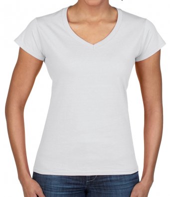 Create Your Own Ladies V-Neck T-Shirt - Add Text/Photo