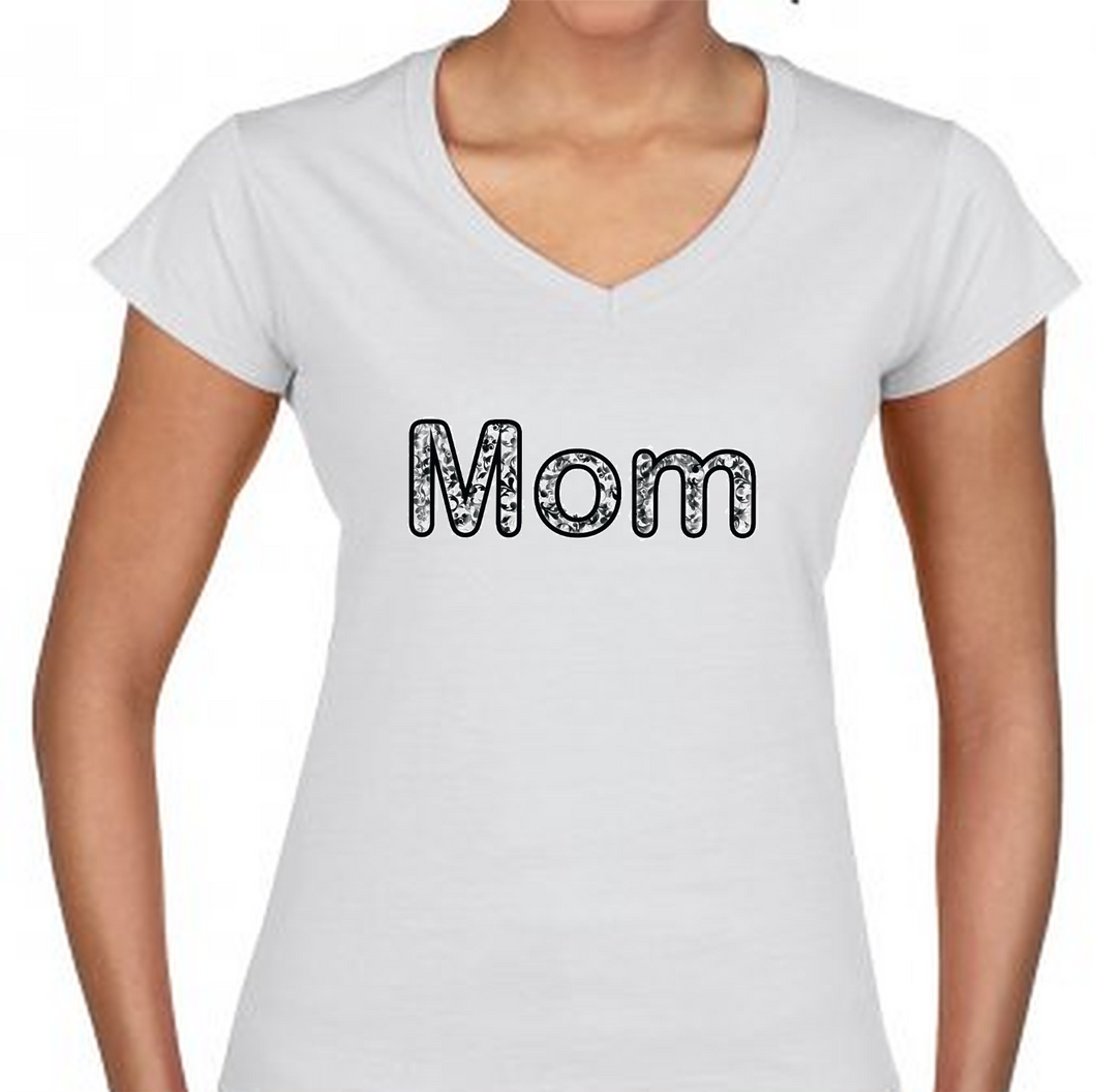 Ladies T Shirt - Mom, Can be Changed to Mum Mummy Mother