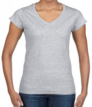 Load image into Gallery viewer, Ladies Plain V-Neck Softstyle Cotton T-Shirt
