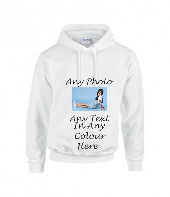 Create Your Own Adult Pullover Hoodie - Add Text/Photo