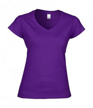 Load image into Gallery viewer, Ladies Plain V-Neck Softstyle Cotton T-Shirt
