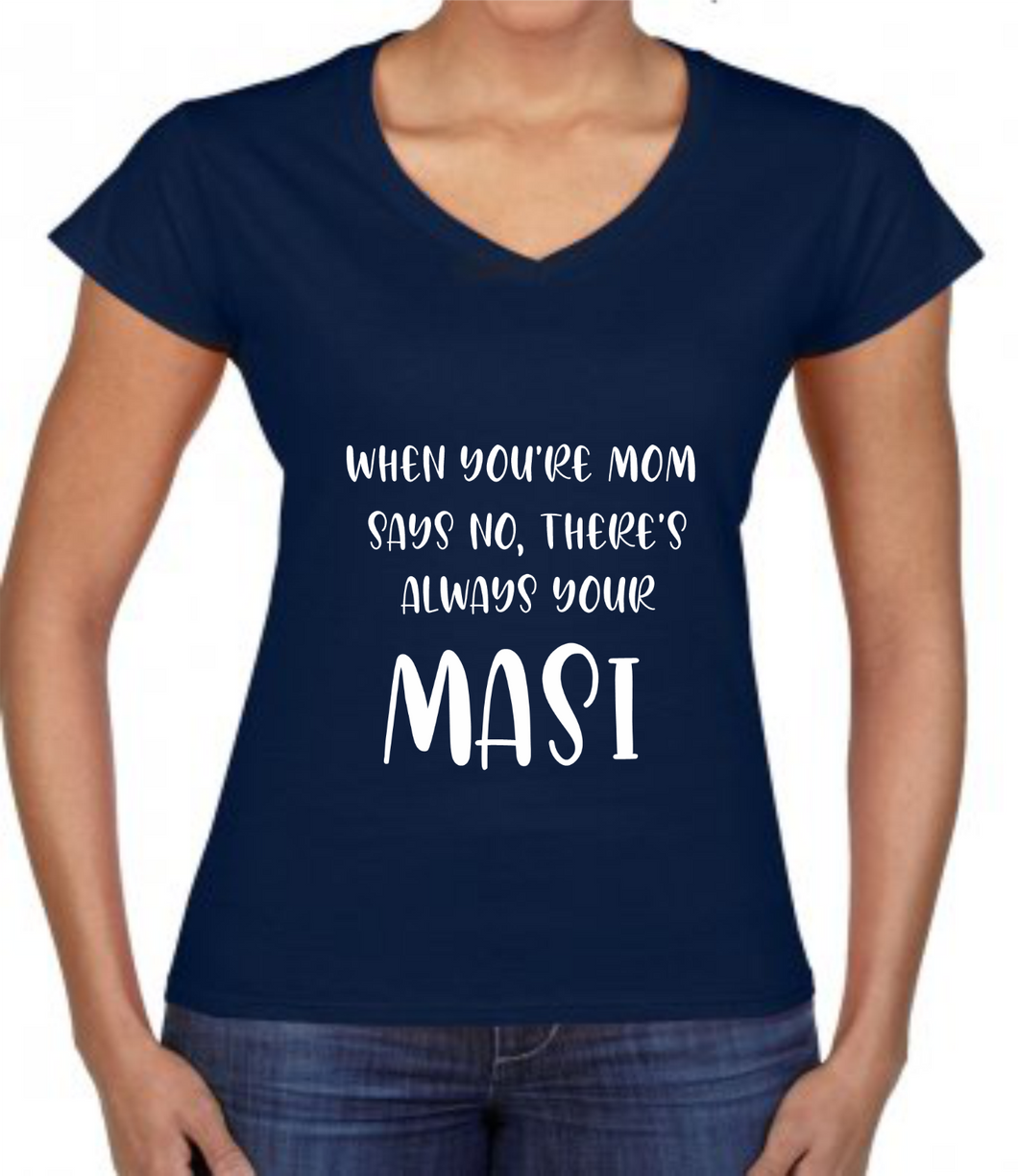 When Your Mom Says No There's Always Your Masi - Mothers Day T Shirt