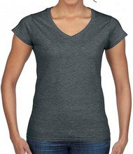 Load image into Gallery viewer, Ladies Plain V-Neck Softstyle Cotton T-Shirt
