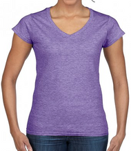 Load image into Gallery viewer, Ladies Plain V-Neck Softstyle Cotton T-Shirt
