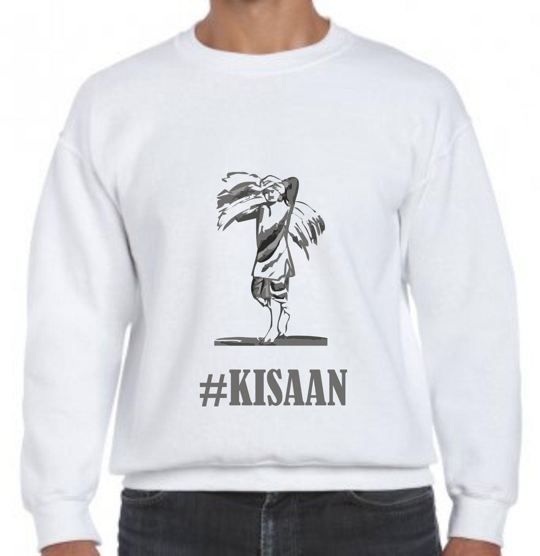 Kisaan Vaisakhi Support Farmers Sikh Adult White Sweatshirt