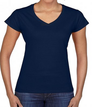 Load image into Gallery viewer, Ladies Plain V-Neck Softstyle Cotton T-Shirt
