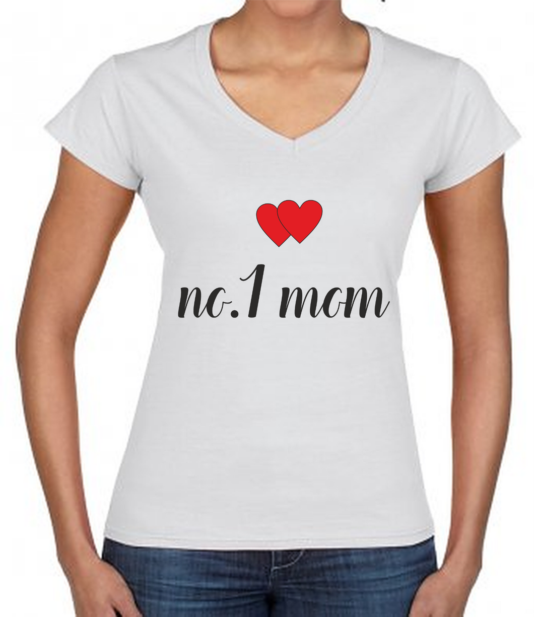 No 1 Mom - Mothers Day T Shirt - Can be Peronalised to No 1 Mum No 1 Mummy