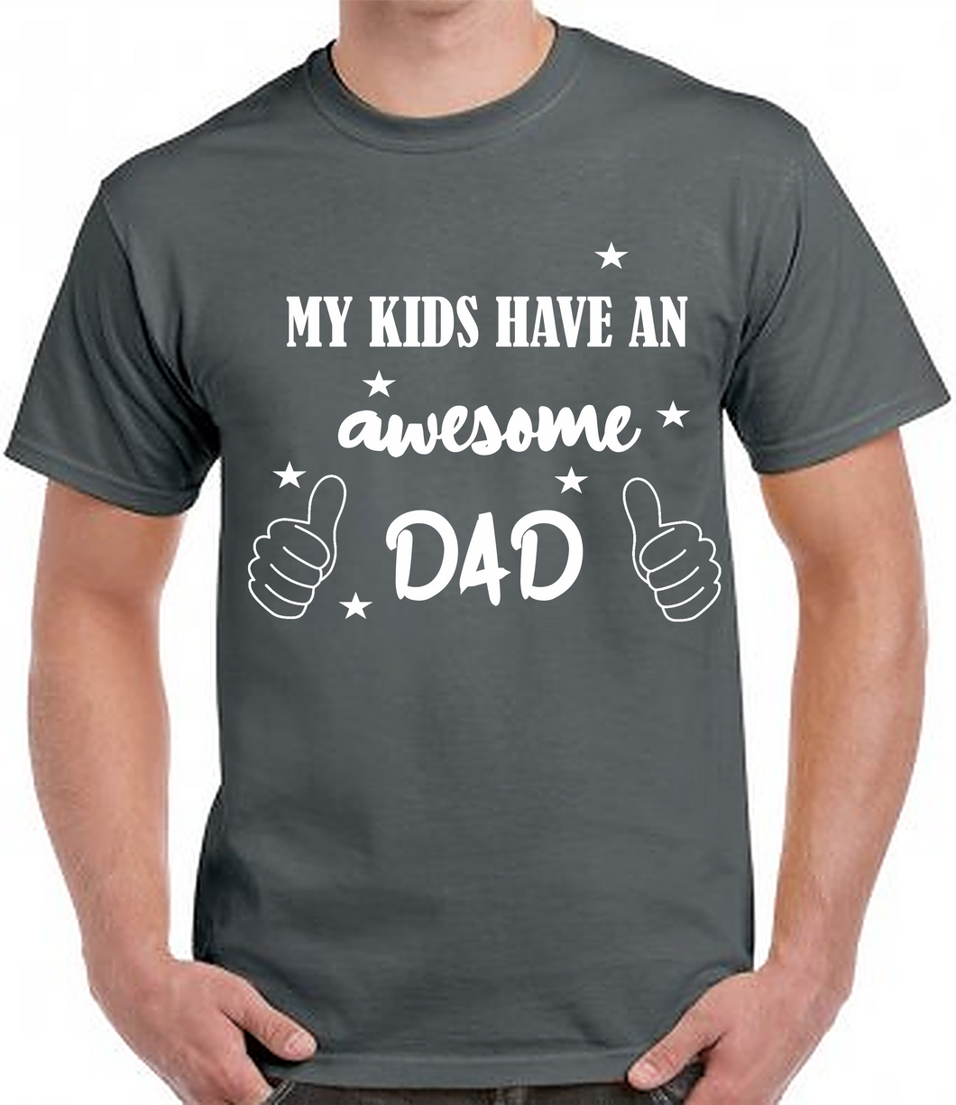 Fathers Day Mens T Shirt - Awesome Dad - Cotton T Shirt