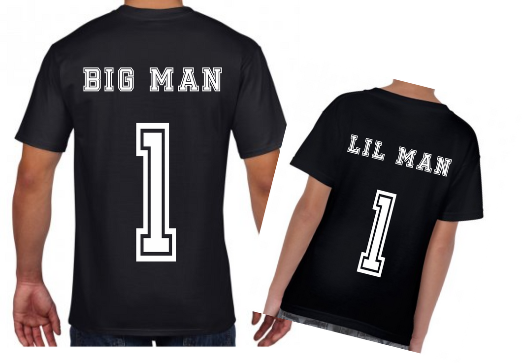 Fathers Day T Shirts - Big Man Lil Man - Cotton T Shirts