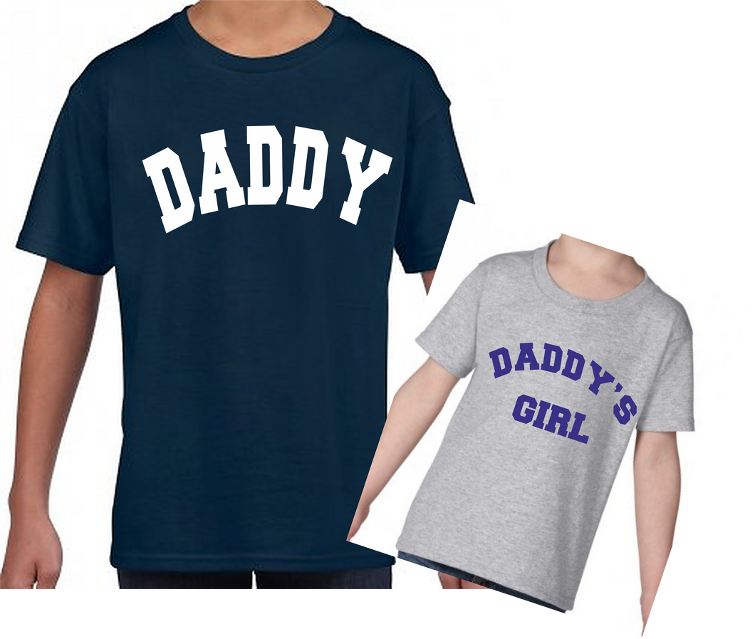 Fathers Day T Shirts - Daddy Daddy's Girl - Cotton T Shirts