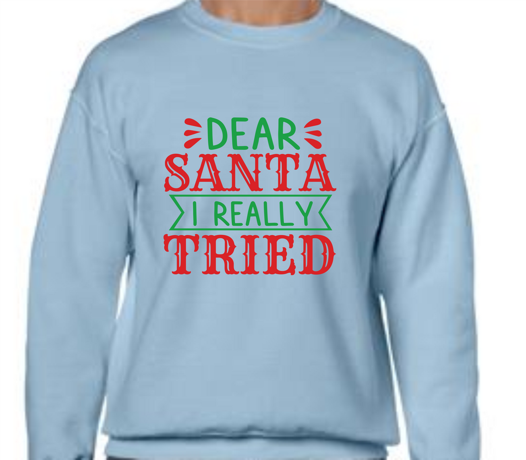 Christmas Sweatshirt/Jumper - Dear Santa I Really Tried