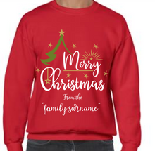 Load image into Gallery viewer, Personalised Christmas Sweatshirt/Jumper - Merry Christmas from the family name
