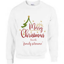 Load image into Gallery viewer, Personalised Christmas Sweatshirt/Jumper - Merry Christmas from the family name
