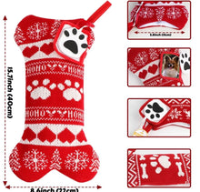 Load image into Gallery viewer, Personalised Pet Christmas Stocking with photo pocket
