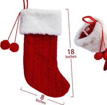 Load image into Gallery viewer, Personalised Red Knitted Christmas Stocking
