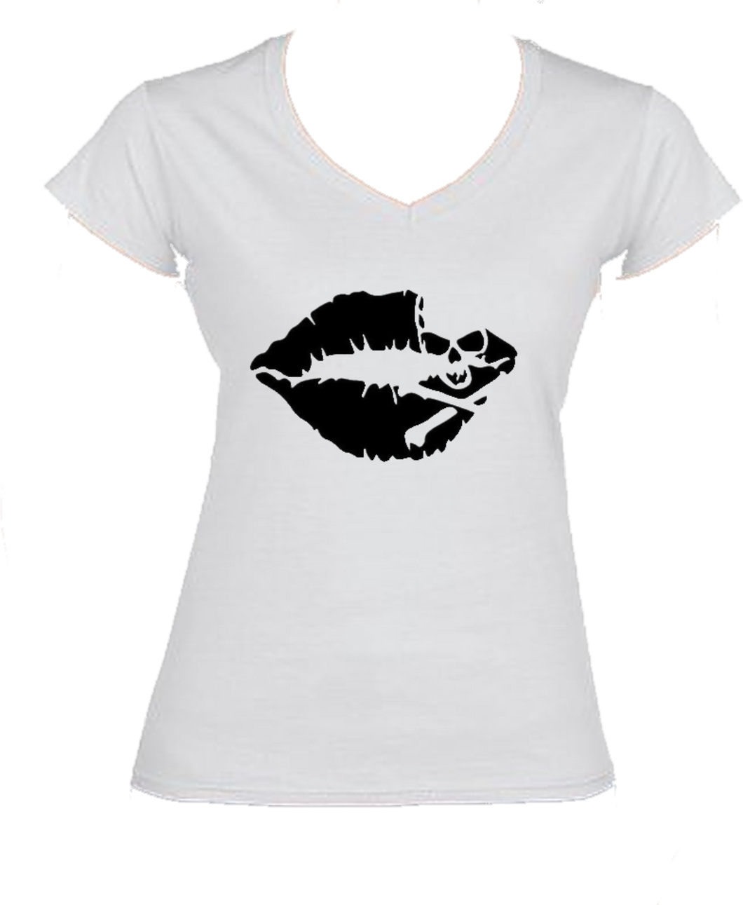 Skeleton Lips Tshirt; Ladies; Halloween design