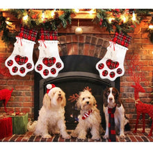 Load image into Gallery viewer, Personalised Pet Christmas Paw Stocking dog
